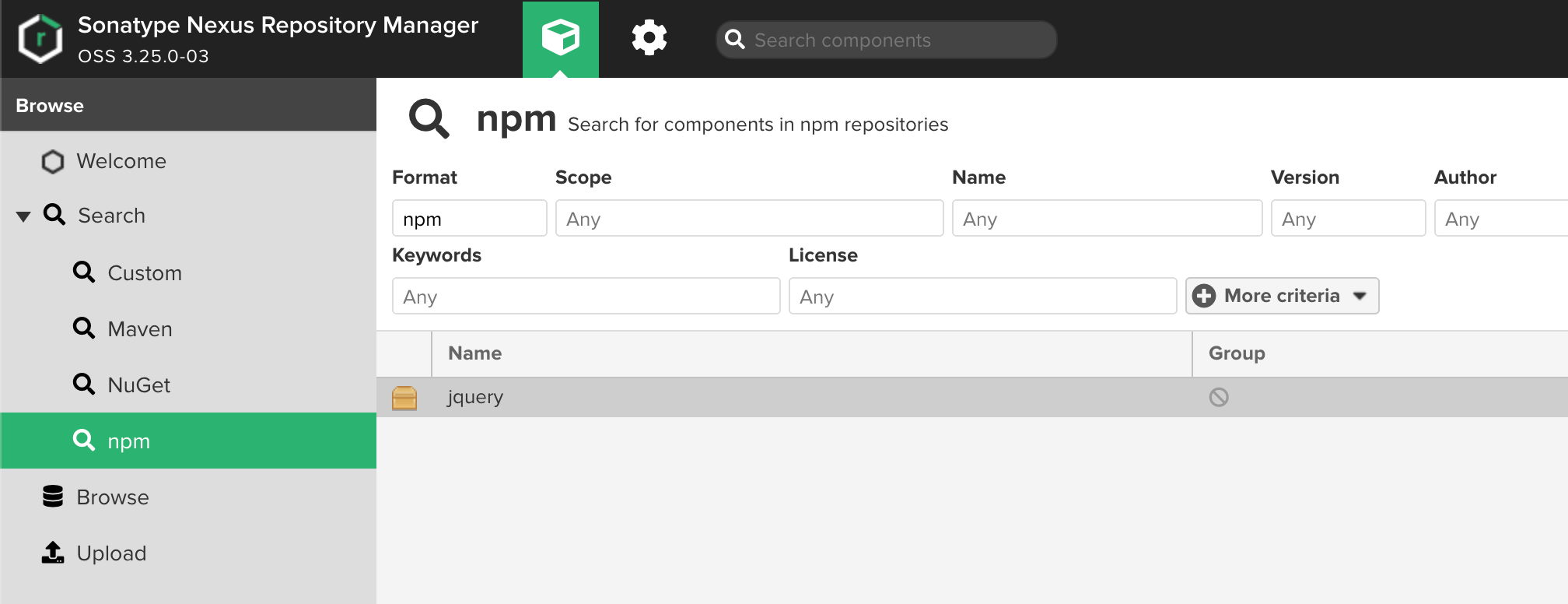 npm search